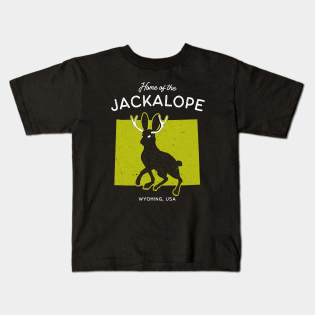 Home of the Jackalope - Wyoming, USA Cryptid Kids T-Shirt by Strangeology